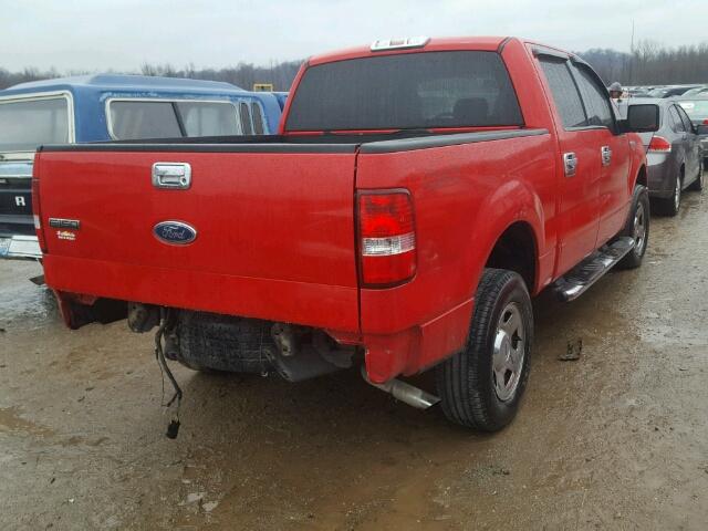 1FTPW14535FB72049 - 2005 FORD F150 SUPER RED photo 4