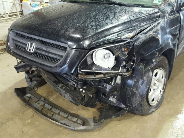 2HKYF18174H535338 - 2004 HONDA PILOT LX BLACK photo 9