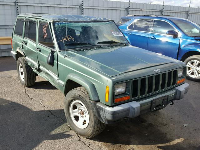 1J4FF48S9YL120308 - 2000 JEEP CHEROKEE S GREEN photo 1