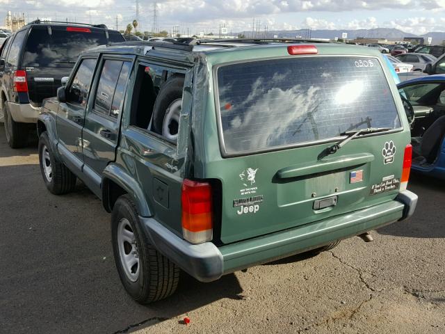 1J4FF48S9YL120308 - 2000 JEEP CHEROKEE S GREEN photo 3