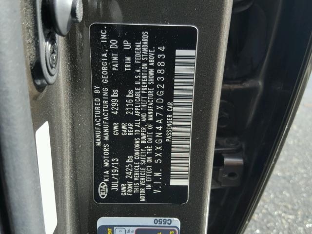 5XXGN4A7XDG238834 - 2013 KIA OPTIMA EX BROWN photo 10