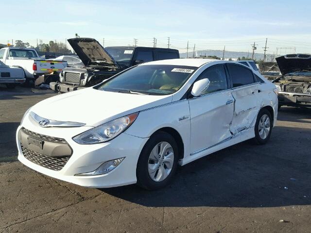 KMHEC4A41FA138652 - 2015 HYUNDAI SONATA HYB WHITE photo 2