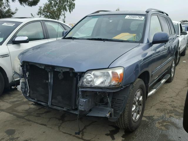 JTEDP21A540042925 - 2004 TOYOTA HIGHLANDER BLUE photo 2