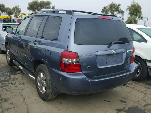 JTEDP21A540042925 - 2004 TOYOTA HIGHLANDER BLUE photo 3