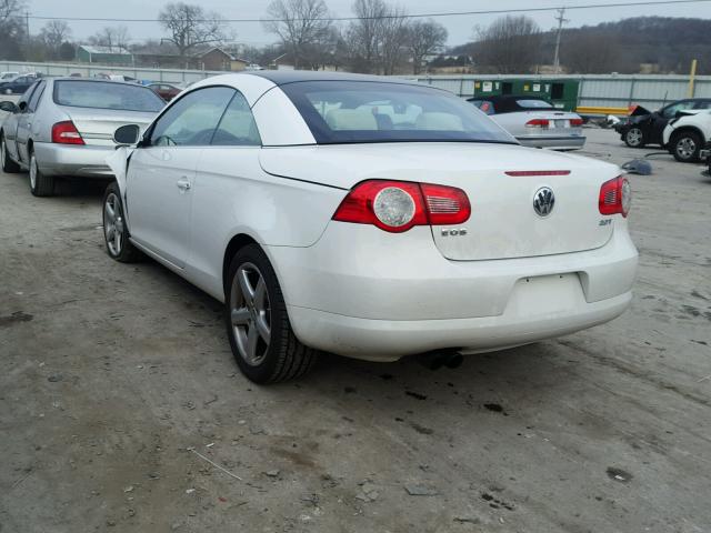 WVWDA71F27V001478 - 2007 VOLKSWAGEN EOS 2.0T S WHITE photo 3