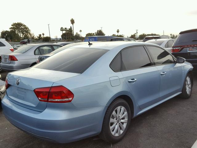 1VWAP7A38CC033183 - 2012 VOLKSWAGEN PASSAT S BLUE photo 4