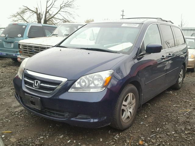 5FNRL38787B013589 - 2007 HONDA ODYSSEY EX BLUE photo 2