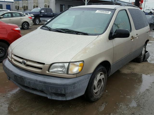 4T3ZF13C91U331125 - 2001 TOYOTA SIENNA GOLD photo 2