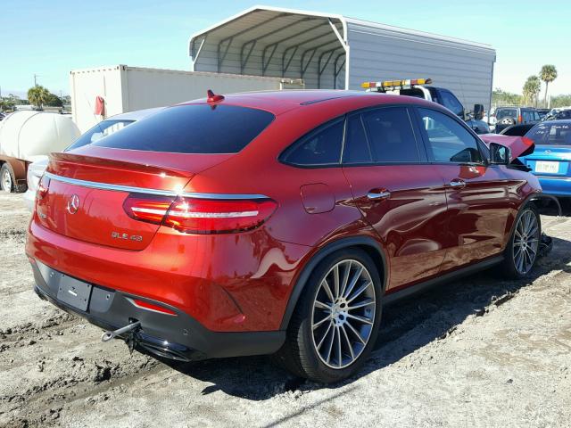 4JGED6EB7JA090956 - 2018 MERCEDES-BENZ GLE COUPE RED photo 4