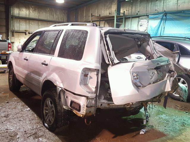 2HKYF18684H581188 - 2004 HONDA PILOT EXL SILVER photo 3