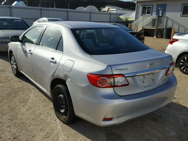 2T1BU4EE1CC756746 - 2012 TOYOTA COROLLA BA GRAY photo 3