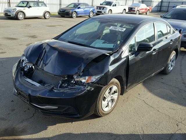 19XFB2F54EE266719 - 2014 HONDA CIVIC LX BLACK photo 2