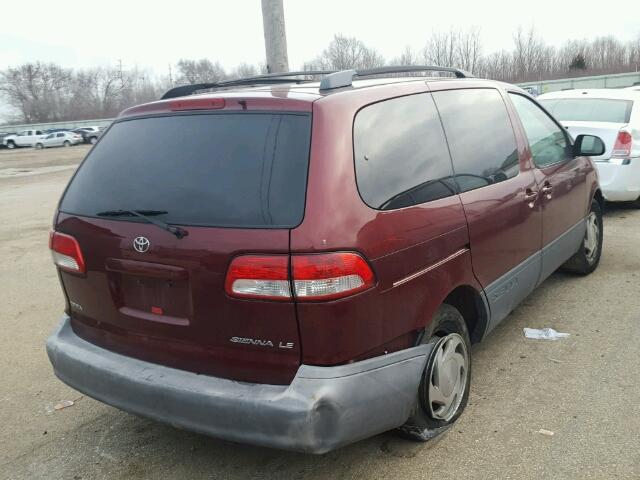 4T3ZF13C91U398386 - 2001 TOYOTA SIENNA LE MAROON photo 4