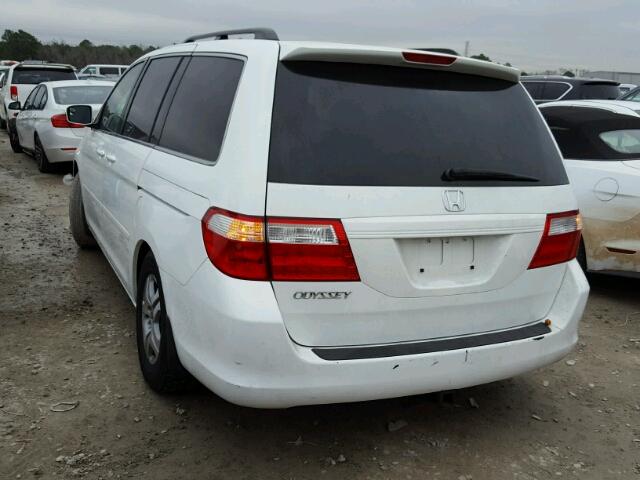 5FNRL38686B000265 - 2006 HONDA ODYSSEY EX WHITE photo 3