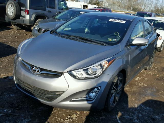 KMHDH4AEXEU053263 - 2014 HYUNDAI ELANTRA SE GRAY photo 2