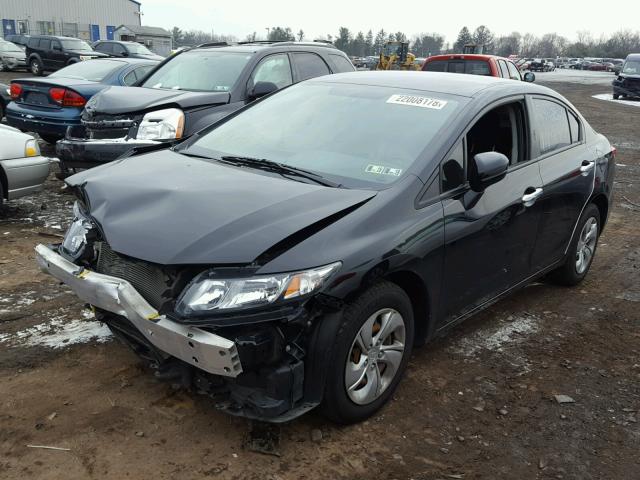 19XFB2F55EE248875 - 2014 HONDA CIVIC LX BLACK photo 2