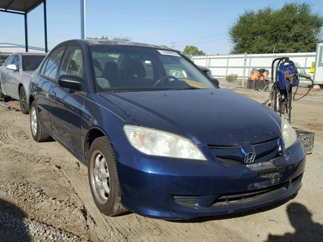 2HGES16514H536967 - 2004 HONDA CIVIC LX BLUE photo 1