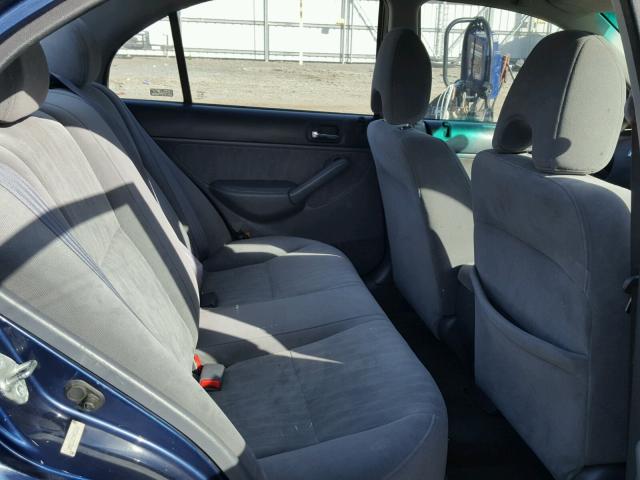 2HGES16514H536967 - 2004 HONDA CIVIC LX BLUE photo 6