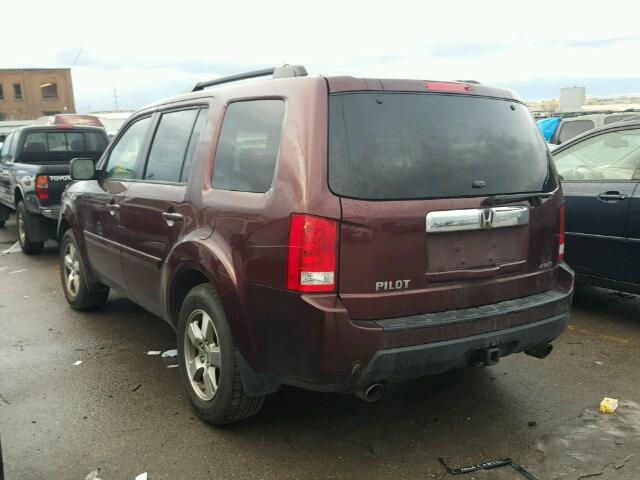 5FNYF48569B026383 - 2009 HONDA PILOT EXL MAROON photo 3