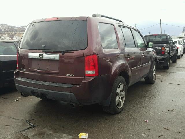 5FNYF48569B026383 - 2009 HONDA PILOT EXL MAROON photo 4