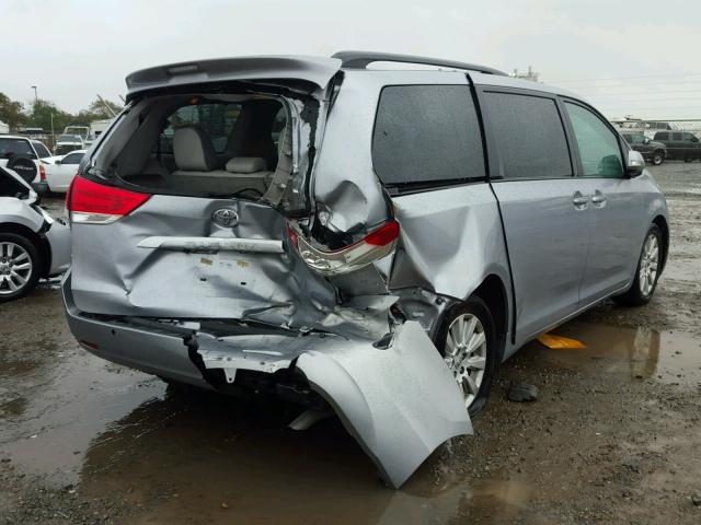 5TDYK3DC8DS392568 - 2013 TOYOTA SIENNA XLE SILVER photo 4