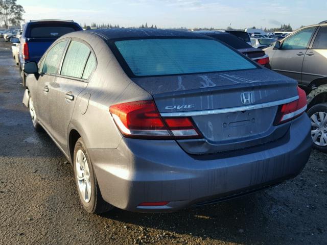 19XFB2F50DE292880 - 2013 HONDA CIVIC LX GRAY photo 3