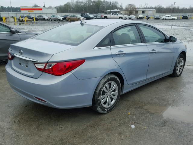 5NPEB4ACXBH142118 - 2011 HYUNDAI SONATA GLS BLUE photo 4