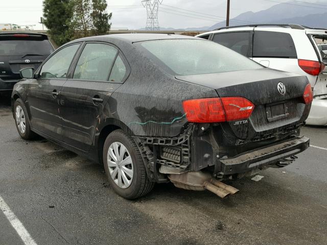 3VW2K7AJ7EM379213 - 2014 VOLKSWAGEN JETTA BASE შავი ფოტო 3