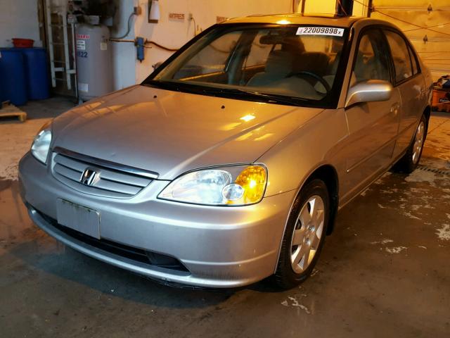 2HGES26742H604232 - 2002 HONDA CIVIC EX BEIGE photo 2