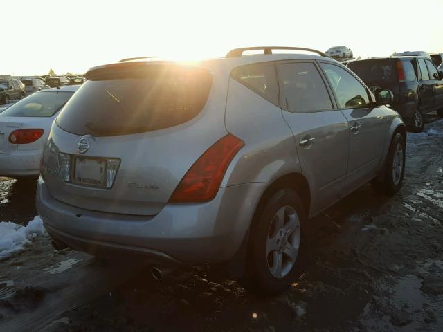 JN8AZ08WX3W212963 - 2003 NISSAN MURANO SL SILVER photo 4