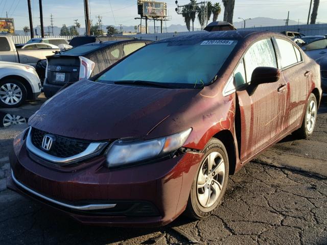 19XFB2F56FE268005 - 2015 HONDA CIVIC LX MAROON photo 2