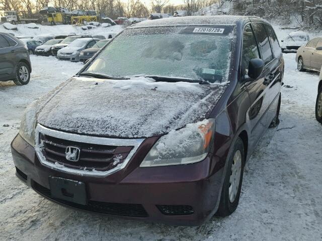 5FNRL3H25AB112124 - 2010 HONDA ODYSSEY LX MAROON photo 2