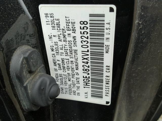 1HGEJ824XVL032558 - 1997 HONDA CIVIC EX BLACK photo 10