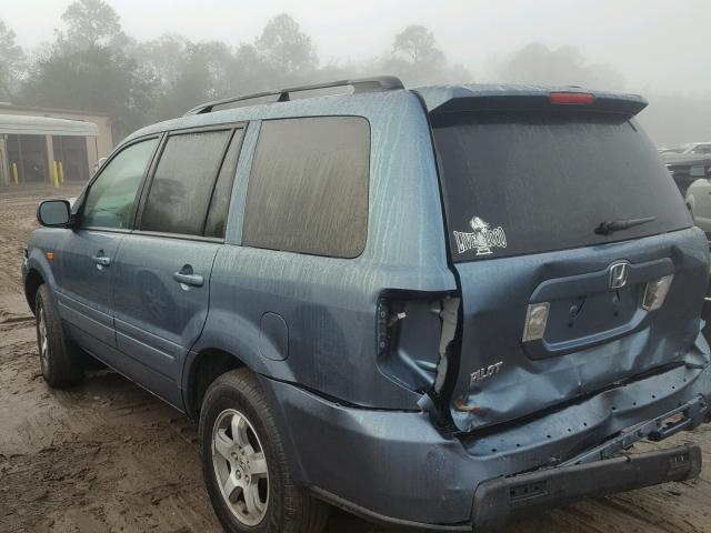 5FNYF28616B043701 - 2006 HONDA PILOT EX BLUE photo 3