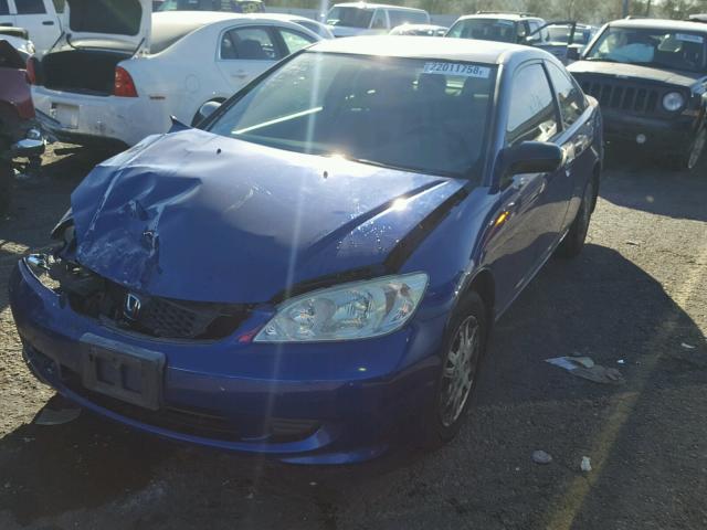 1HGEM22534L039105 - 2004 HONDA CIVIC LX BLUE photo 2