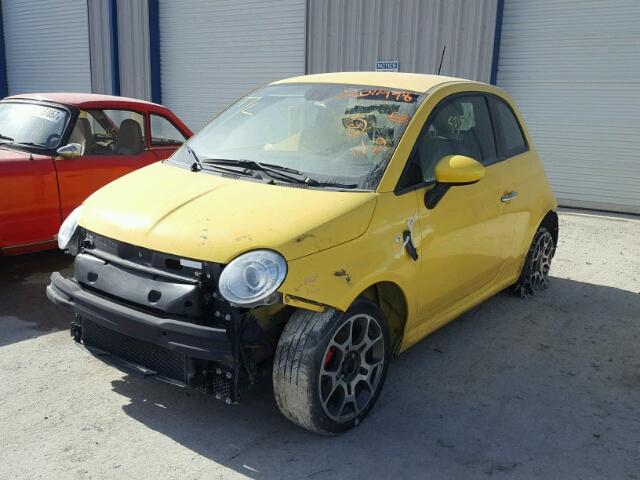 3C3CFFBR0ET288692 - 2014 FIAT 500 SPORT YELLOW photo 2