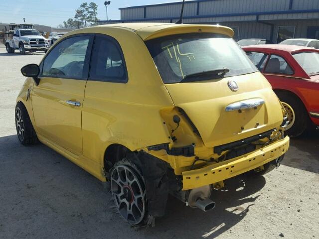 3C3CFFBR0ET288692 - 2014 FIAT 500 SPORT YELLOW photo 3