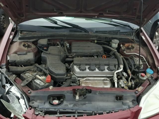 2HGES26703H511905 - 2003 HONDA CIVIC EX MAROON photo 7