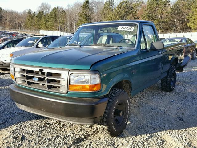 1FTEF14YXTLB51957 - 1996 FORD F150 GREEN photo 2