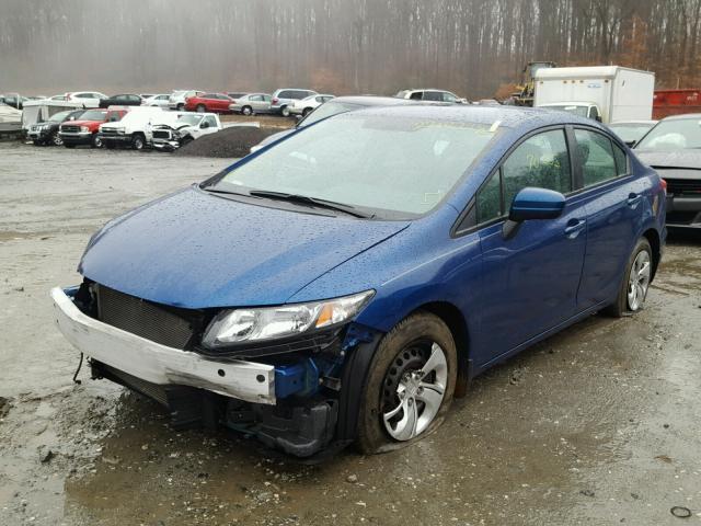 19XFB2F57FE270345 - 2015 HONDA CIVIC LX BLUE photo 2