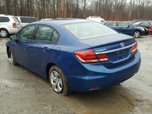 19XFB2F57FE270345 - 2015 HONDA CIVIC LX BLUE photo 3