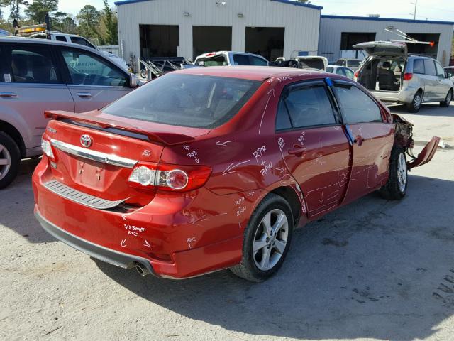 5YFBU4EE2CP022147 - 2012 TOYOTA COROLLA BA RED photo 4