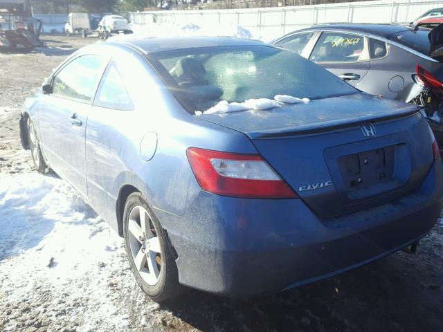 2HGFG12877H509234 - 2007 HONDA CIVIC EX BLUE photo 3