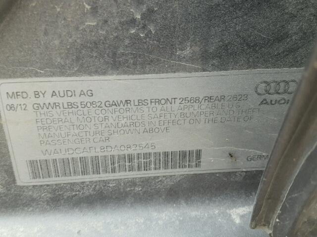 WAUDGAFL8DA082545 - 2013 AUDI S4 PREMIUM GRAY photo 10