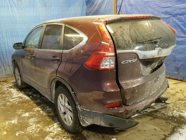 2HKRM4H54FH699065 - 2015 HONDA CR-V EX BURGUNDY photo 3