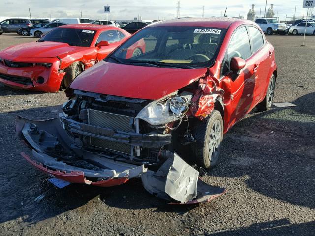 KNADM5A33C6038610 - 2012 KIA RIO LX RED photo 2