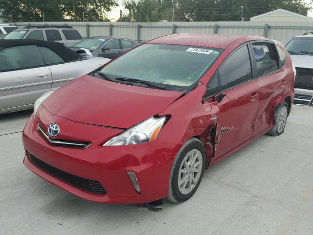 JTDZN3EU2C3176198 - 2012 TOYOTA PRIUS V RED photo 2