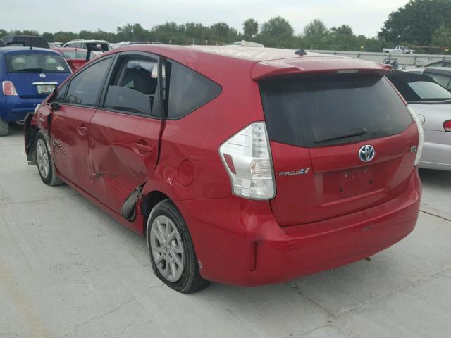 JTDZN3EU2C3176198 - 2012 TOYOTA PRIUS V RED photo 3