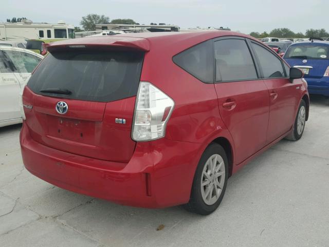 JTDZN3EU2C3176198 - 2012 TOYOTA PRIUS V RED photo 4