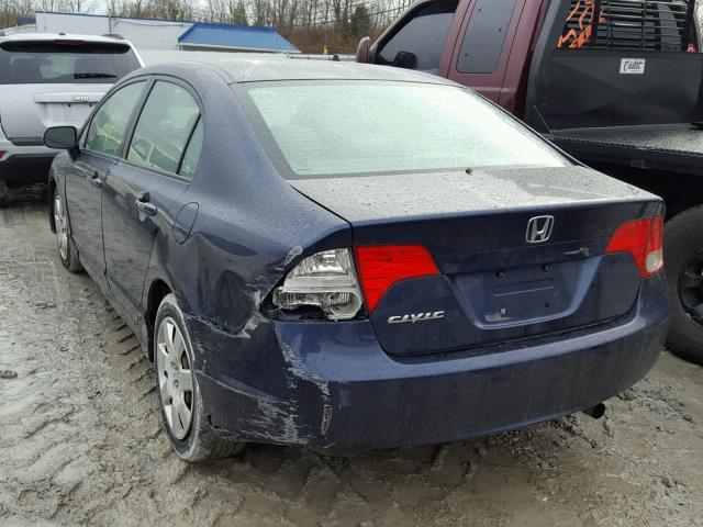 1HGFA16588L096178 - 2008 HONDA CIVIC LX BLUE photo 3